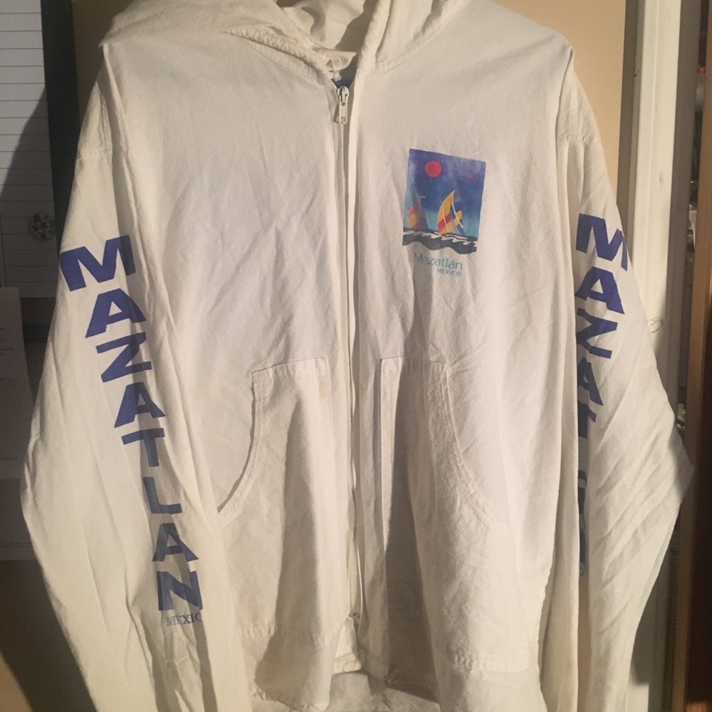 Light white zip up jacket